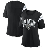 Las Vegas Raiders Women's Earned Stripes T-Shirt Black - Fanatics