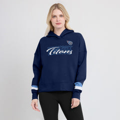 Tennessee Titans Women's Over Under Pullover Hoodie Navy - Fanatics
