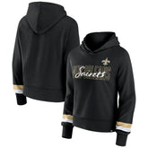 New Orleans Saints Women's Over Under Pullover Hoodie Black - Fanatics