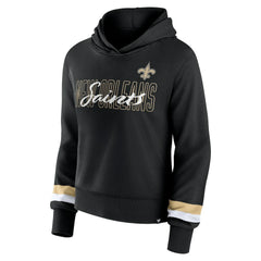 New Orleans Saints Women's Over Under Pullover Hoodie Black - Fanatics