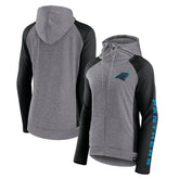 Carolina Panthers Women's Blind Side Lightweight Full-Zip Hoodie Heather Gray/College Black - Fanatics