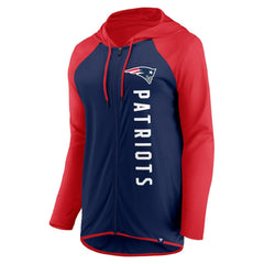 New England Patriots Women's Forever Fan Full-Zip Hoodie Navy/Red - Fanatics