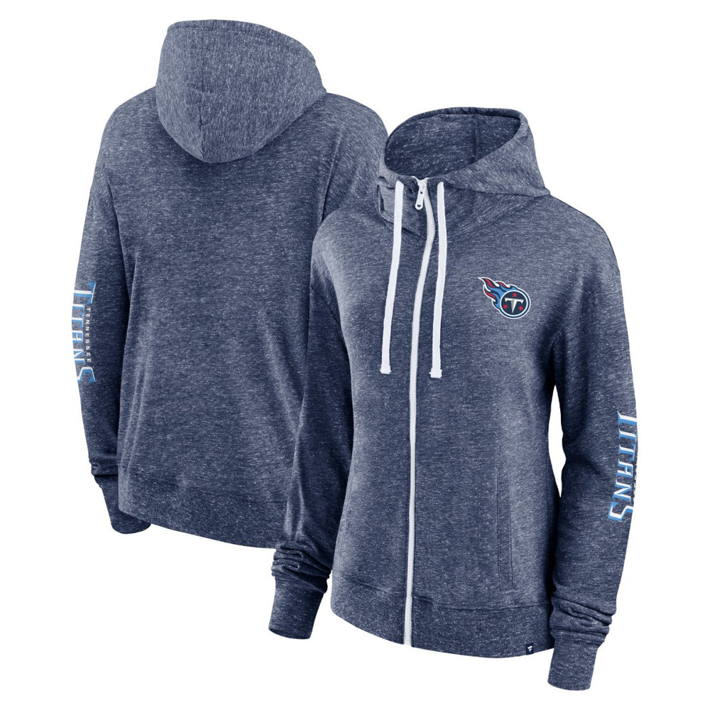 Tennessee Titans Women's Opening Coin Flip Lightweight Full-Zip Hoodie Heather Navy - Fanatics