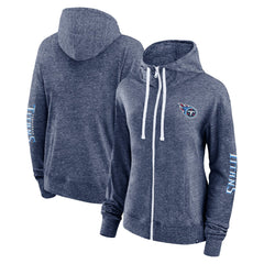 Tennessee Titans Women's Opening Coin Flip Lightweight Full-Zip Hoodie Heather Navy - Fanatics