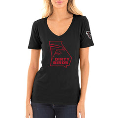 Atlanta Falcons New Era Women's Dirty Birds Kickoff V-Neck T-Shirt Black - NFL