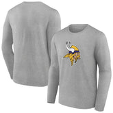 Minnesota Vikings Primary Team Logo Long Sleeve T-Shirt Heather Gray - NFL