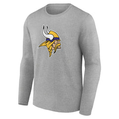 Minnesota Vikings Primary Team Logo Long Sleeve T-Shirt Heather Gray - NFL
