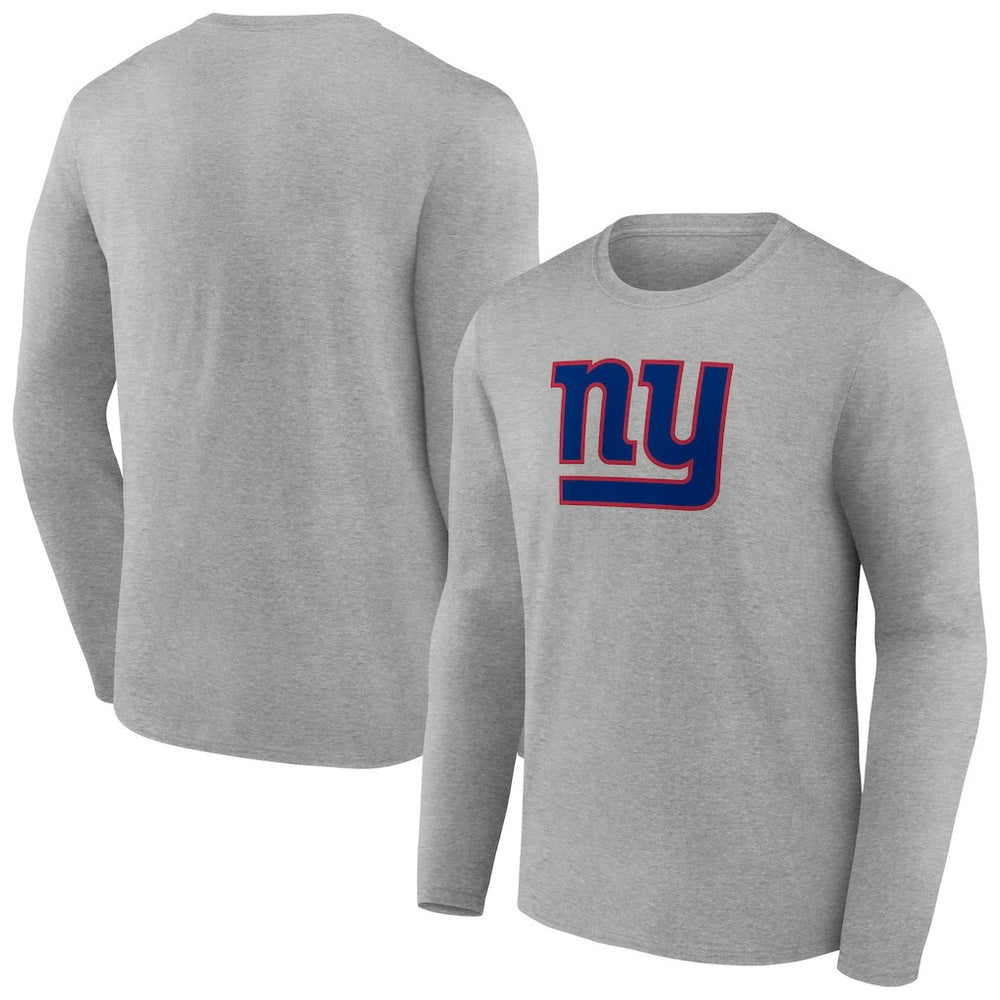 New York Giants Primary Team Logo Long Sleeve T-Shirt Heather Gray - NFL