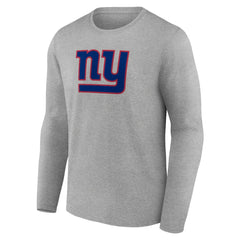 New York Giants Primary Team Logo Long Sleeve T-Shirt Heather Gray - NFL