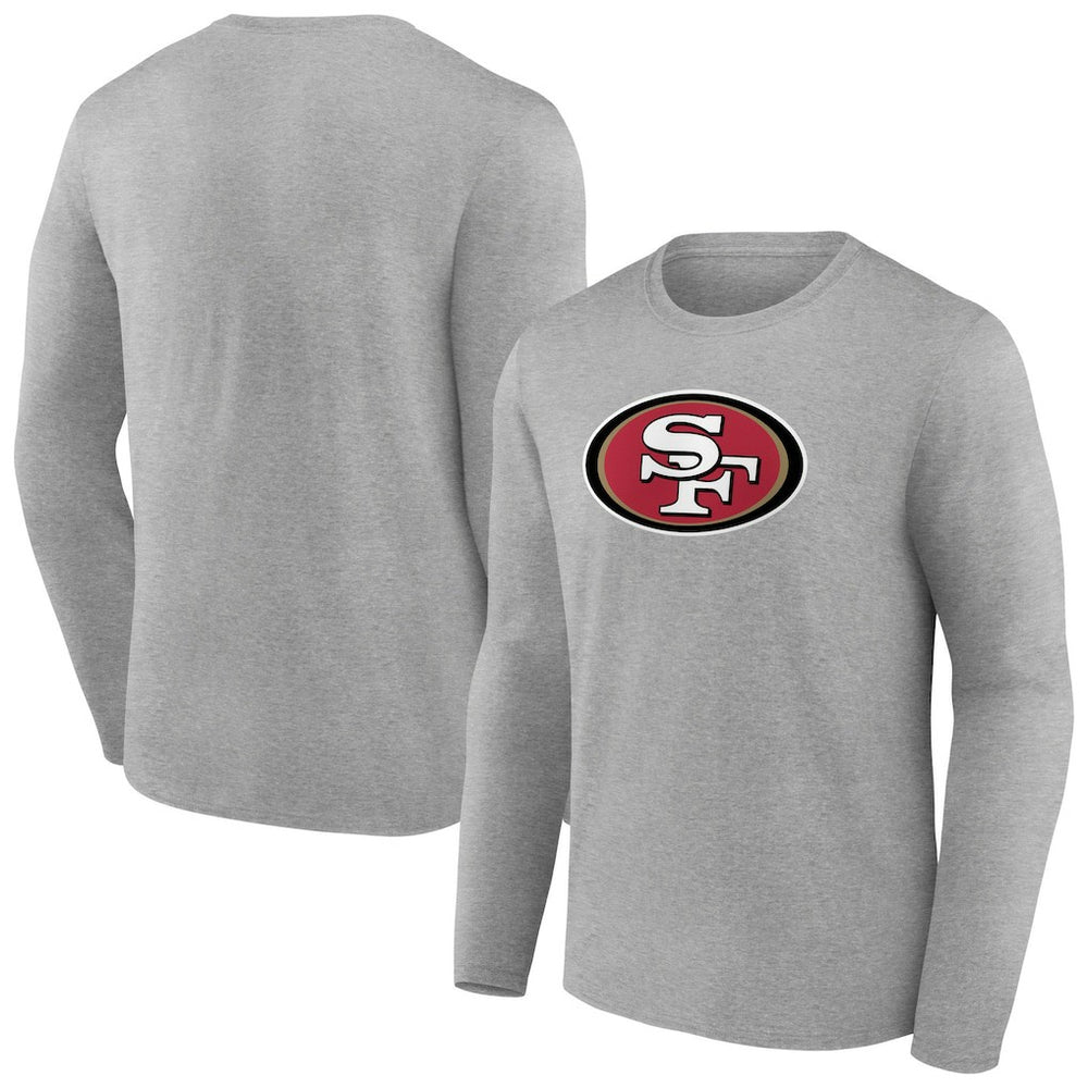 San Francisco 49ers Primary Team Logo Long Sleeve T-Shirt Heather Gray - NFL