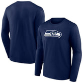 Seattle Seahawks Primary Team Logo Long Sleeve T-Shirt College Navy - NFL