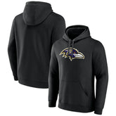 Baltimore Ravens Primary Team Logo Fitted Pullover Hoodie Black - NFL