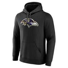 Baltimore Ravens Primary Team Logo Fitted Pullover Hoodie Black - NFL