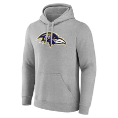 Baltimore Ravens Primary Team Logo Fitted Pullover Hoodie Heather Gray - NFL
