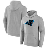 Carolina Panthers Primary Logo Fitted Pullover Hoodie Heather Gray - NFL