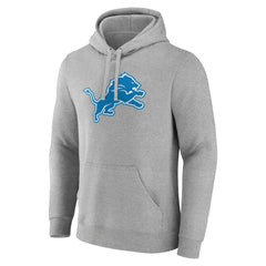 Detroit Lions Primary Team Logo Fitted Pullover Hoodie Heather Gray - NFL