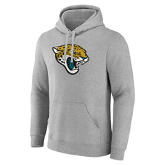 Jacksonville Jaguars Primary Team Logo Fitted Pullover Hoodie Heather Gray - NFL
