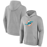 Miami Dolphins Primary Team Logo Fitted Pullover Hoodie Heather Gray - NFL