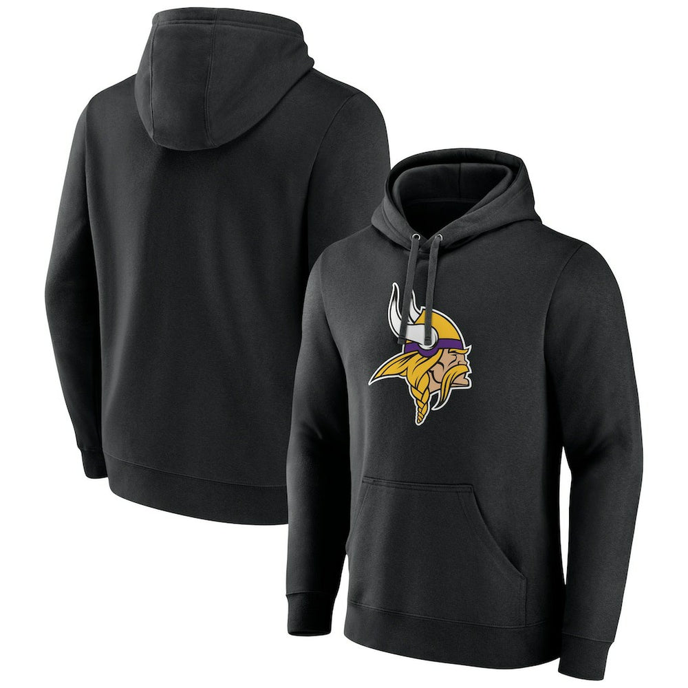 Minnesota Vikings Primary Team Logo Fitted Pullover Hoodie Black - NFL