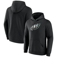 Philadelphia Eagles Primary Team Logo Fitted Pullover Hoodie Black - NFL