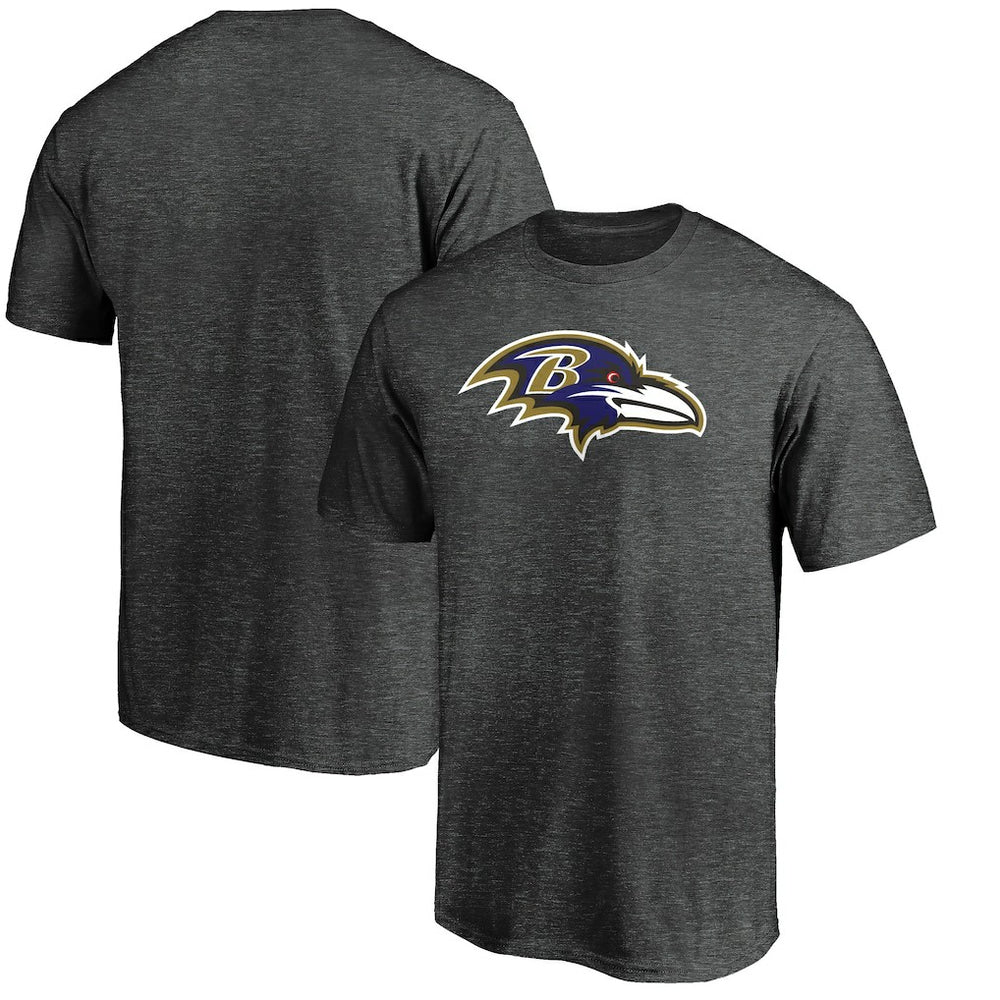 Baltimore Ravens Primary Logo T-Shirt Heather Charcoal - Fanatics