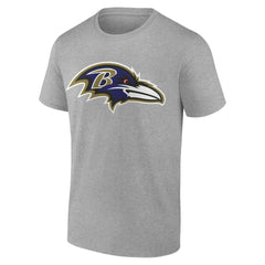 Baltimore Ravens Primary Logo T-Shirt Heather Gray - Fanatics