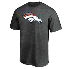 Denver Broncos Primary Logo T-Shirt Heather Charcoal - Fanatics