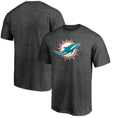Miami Dolphins Primary Logo T-Shirt Heather Charcoal - Fanatics