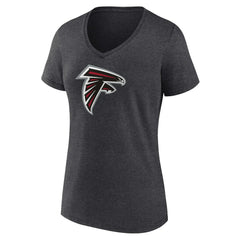 Atlanta Falcons Women's Primary Team Logo V-Neck T-Shirt Charcoal - NFL