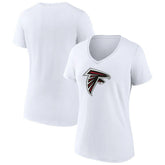 Atlanta Falcons Women's Primary Team Logo V-Neck T-Shirt White - NFL