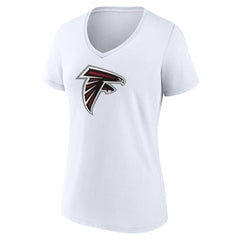 Atlanta Falcons Women's Primary Team Logo V-Neck T-Shirt White - NFL