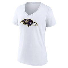 Baltimore Ravens Women's Primary Team Logo V-Neck T-Shirt White - NFL