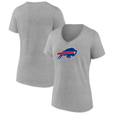 Buffalo Bills Women's Primary Team Logo V-Neck T-Shirt Heather Gray - NFL