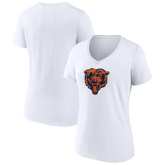 Chicago Bears Women's Primary Team Logo V-Neck T-Shirt White - NFL