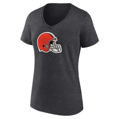 Cleveland Browns Women's Primary Team Logo V-Neck T-Shirt Charcoal - NFL