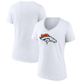 Denver Broncos Women's Primary Team Logo V-Neck T-Shirt White - NFL