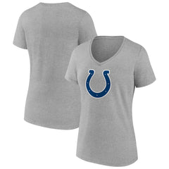 Indianapolis Colts Women's Primary Team Logo V-Neck T-Shirt Heather Gray - NFL