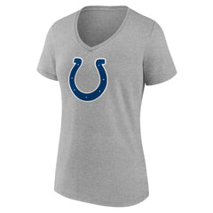 Indianapolis Colts Women's Primary Team Logo V-Neck T-Shirt Heather Gray - NFL
