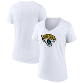 Jacksonville Jaguars Women's Primary Team Logo V-Neck T-Shirt White - NFL