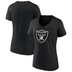 Las Vegas Raiders Women's Primary Team Logo V-Neck T-Shirt Black - NFL