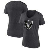 Las Vegas Raiders Women's Primary Team Logo V-Neck T-Shirt Charcoal - NFL
