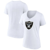 Las Vegas Raiders Women's Primary Team Logo V-Neck T-Shirt White - NFL