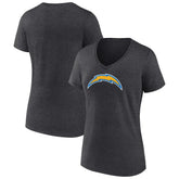 Los Angeles Chargers Women's Primary Team Logo V-Neck T-Shirt Charcoal - NFL