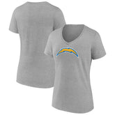 Los Angeles Chargers Women's Primary Team Logo V-Neck T-Shirt Heather Gray - NFL