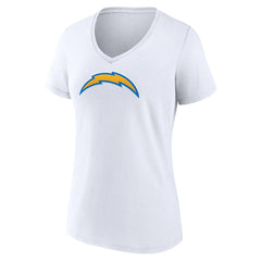 Los Angeles Chargers Women's Primary Team Logo V-Neck T-Shirt White - NFL
