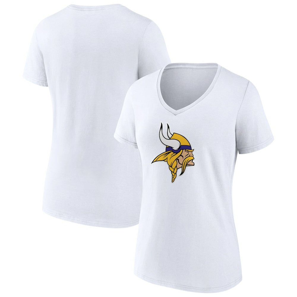 Minnesota Vikings Women's Primary Team Logo V-Neck T-Shirt White - NFL