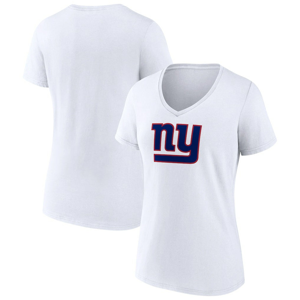 New York Giants Women's Primary Team Logo V-Neck T-Shirt White - NFL