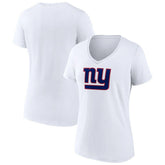 New York Giants Women's Primary Team Logo V-Neck T-Shirt White - NFL