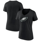 Philadelphia Eagles Women's Primary Team Logo V-Neck T-Shirt Black - NFL