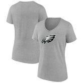 Philadelphia Eagles Women's Primary Team Logo V-Neck T-Shirt Heather Gray - NFL